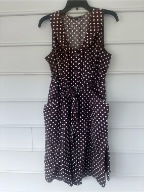 Mlle Gabrielle Brown Polka Dot Midi Dress